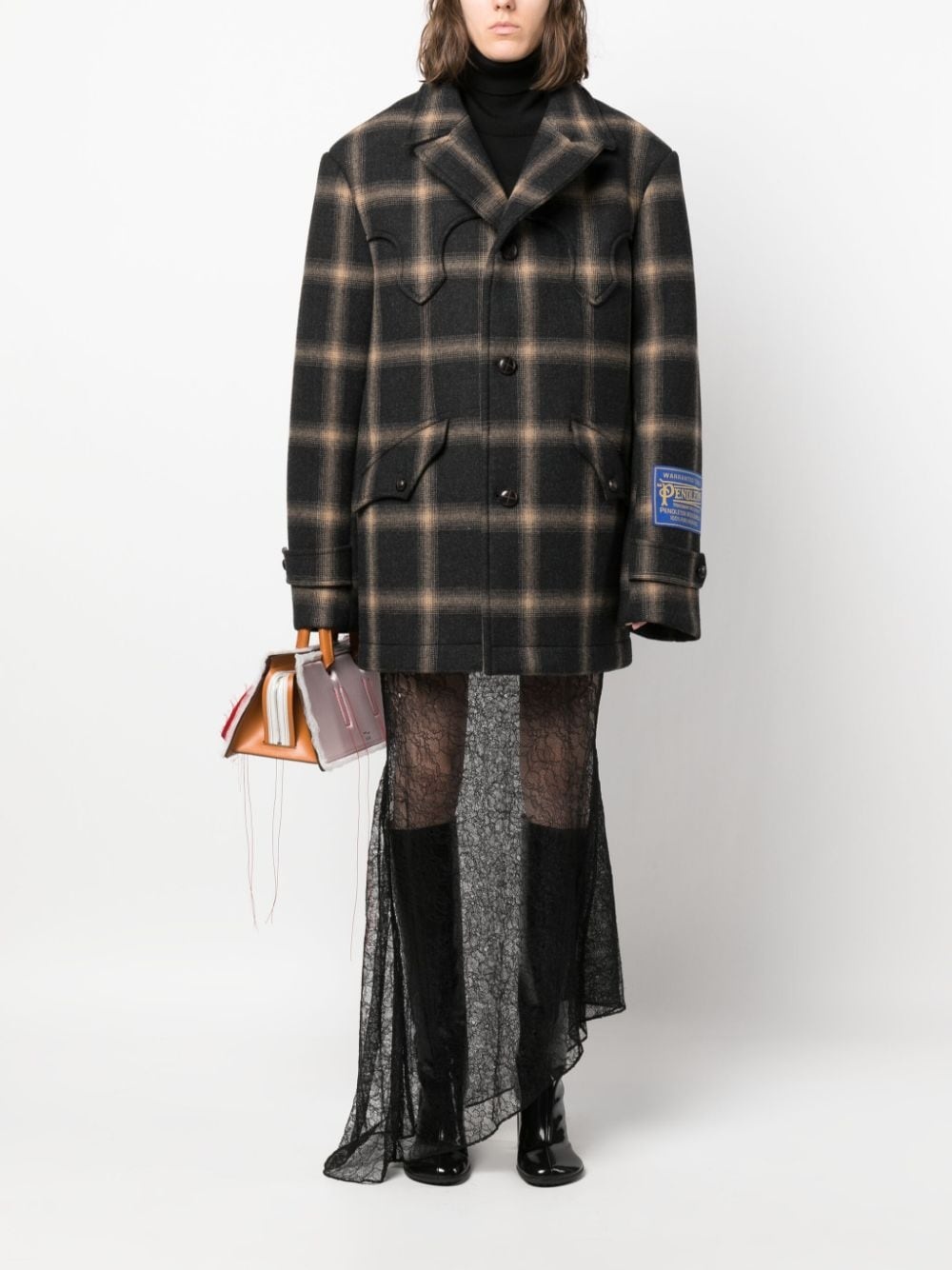 Pendleton check-print wool coat - 2
