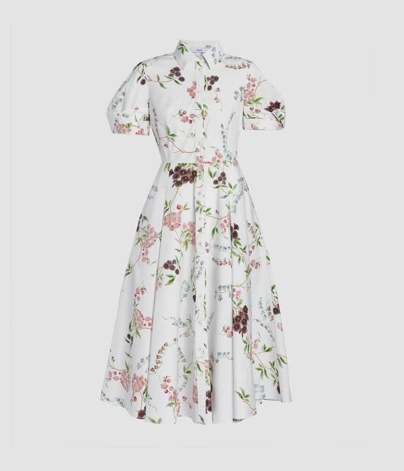FLORAL PRINT COTTON MIDI SHIRT DRESS 1