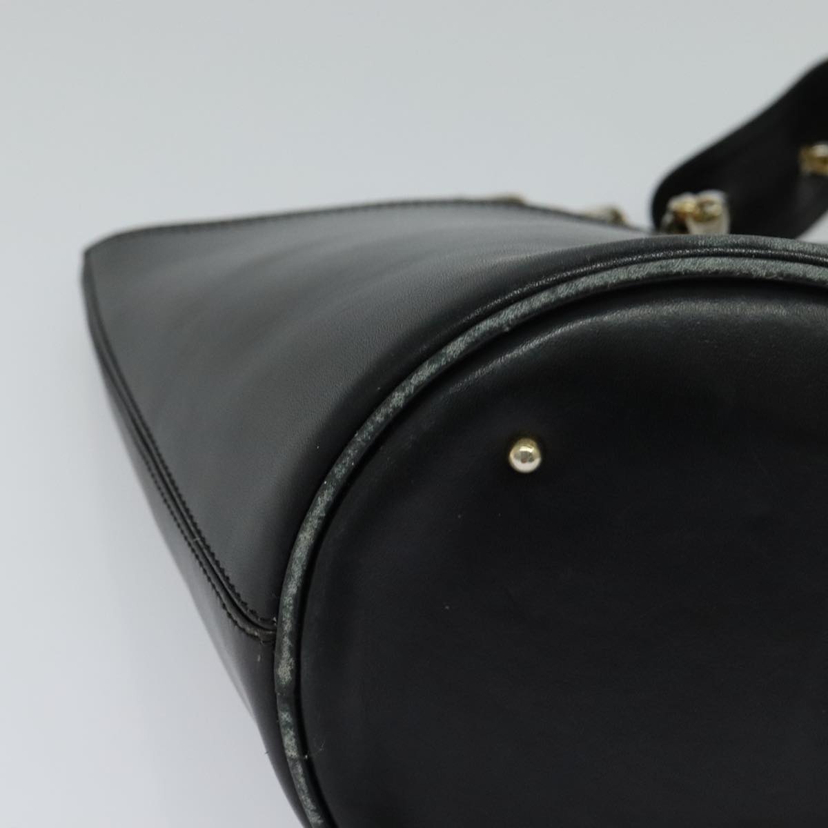 CELINE Chain Shoulder Bag Leather Black Gold - 9