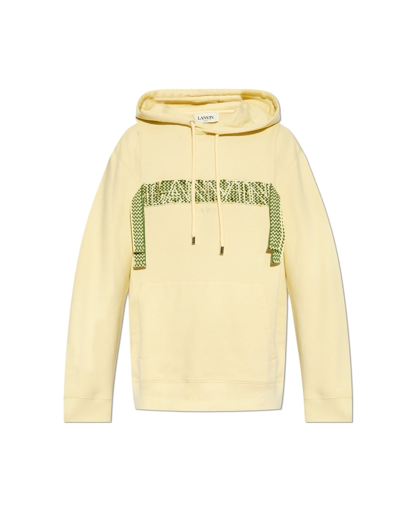 Logo-embroidered Lace-detailed Drawstring Hoodie - 1