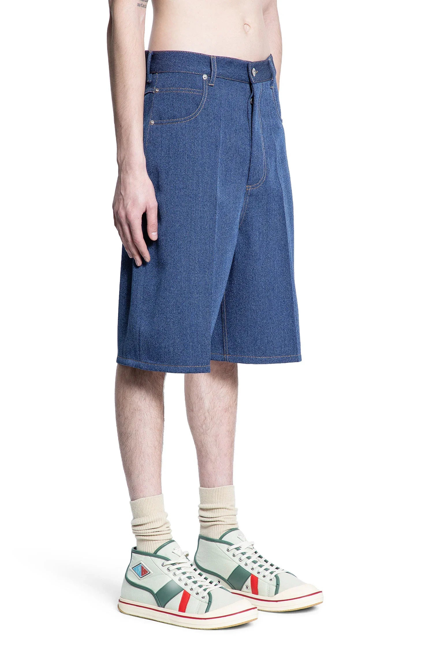 Melange-Wool-Cotton-Drill-Shorts - 2
