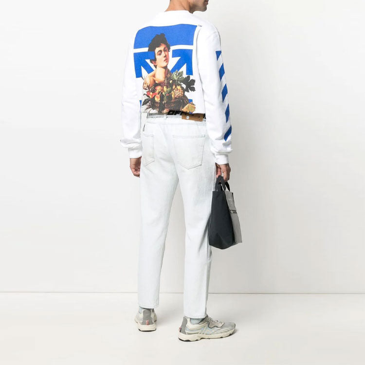 Off-White SS21 Arrows Pattern Stripe Printing Long Sleeves White OMBA025S21FLE0100140 - 4