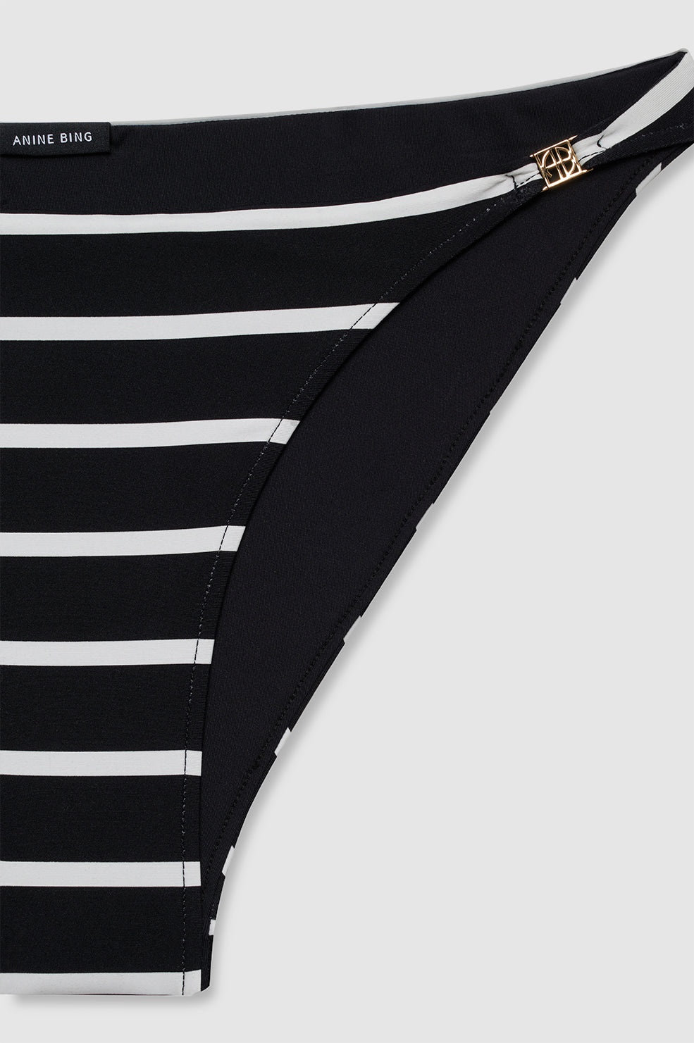Bellamy Bikini Bottom - Black And White Stripe - 4
