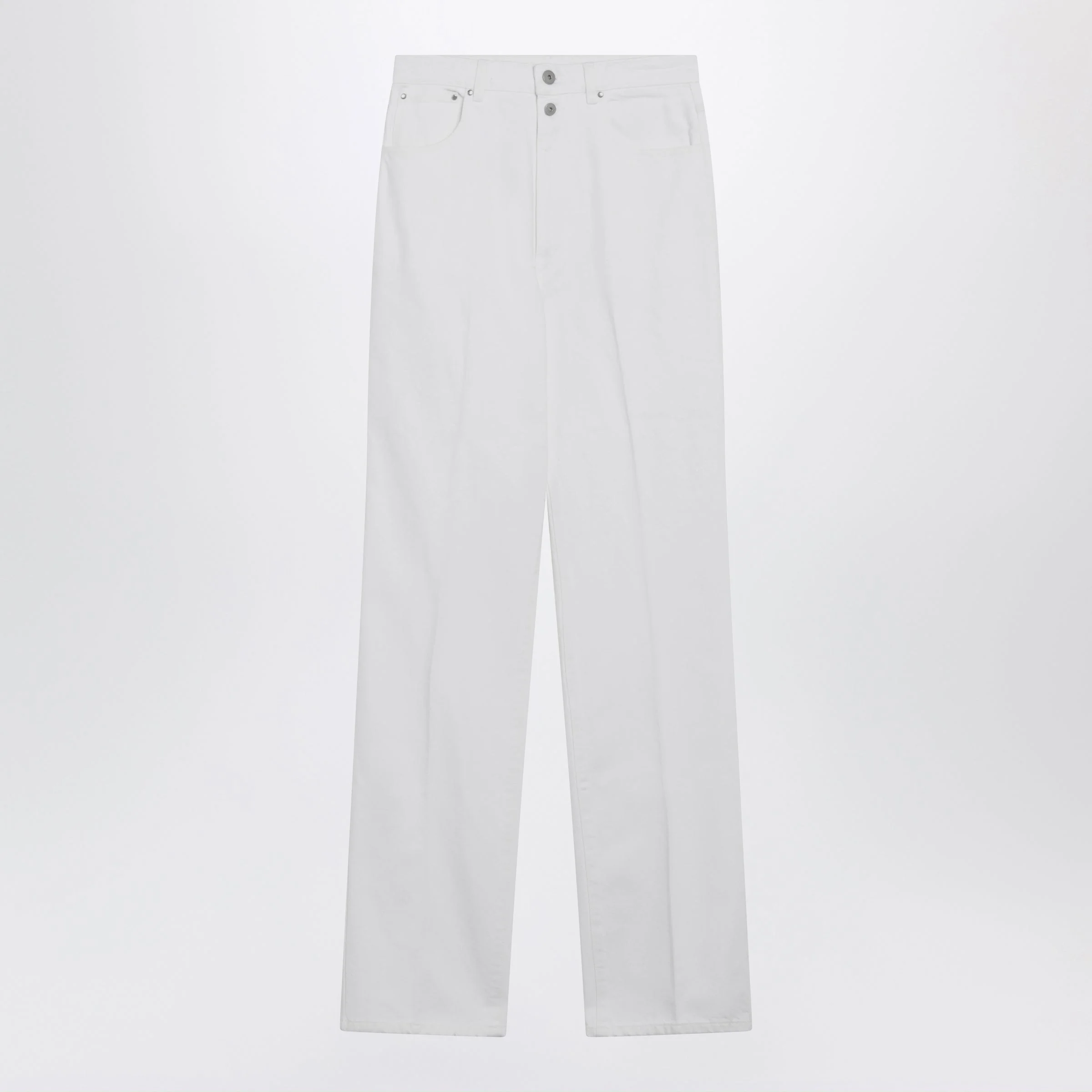 Lemaire High-Waisted Straight-Leg Jeans With Belt In White Denim Women - 1
