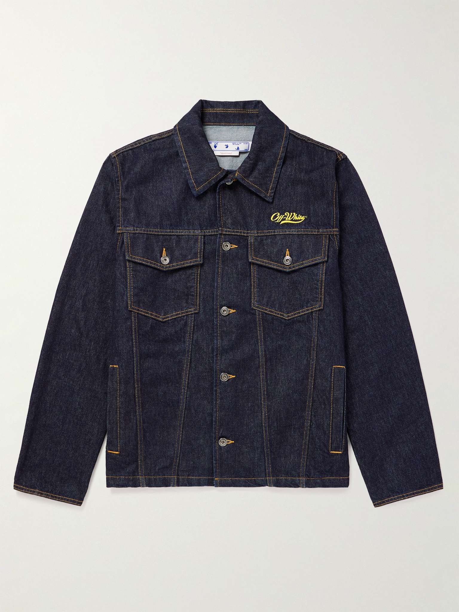 Wave Embroidered Denim Jacket - 1