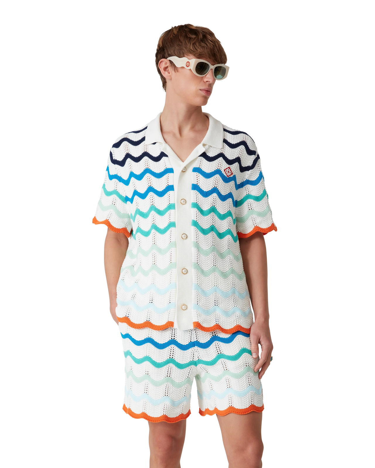 Gradient Wave Crochet Shirt | Casablanca Paris - 4