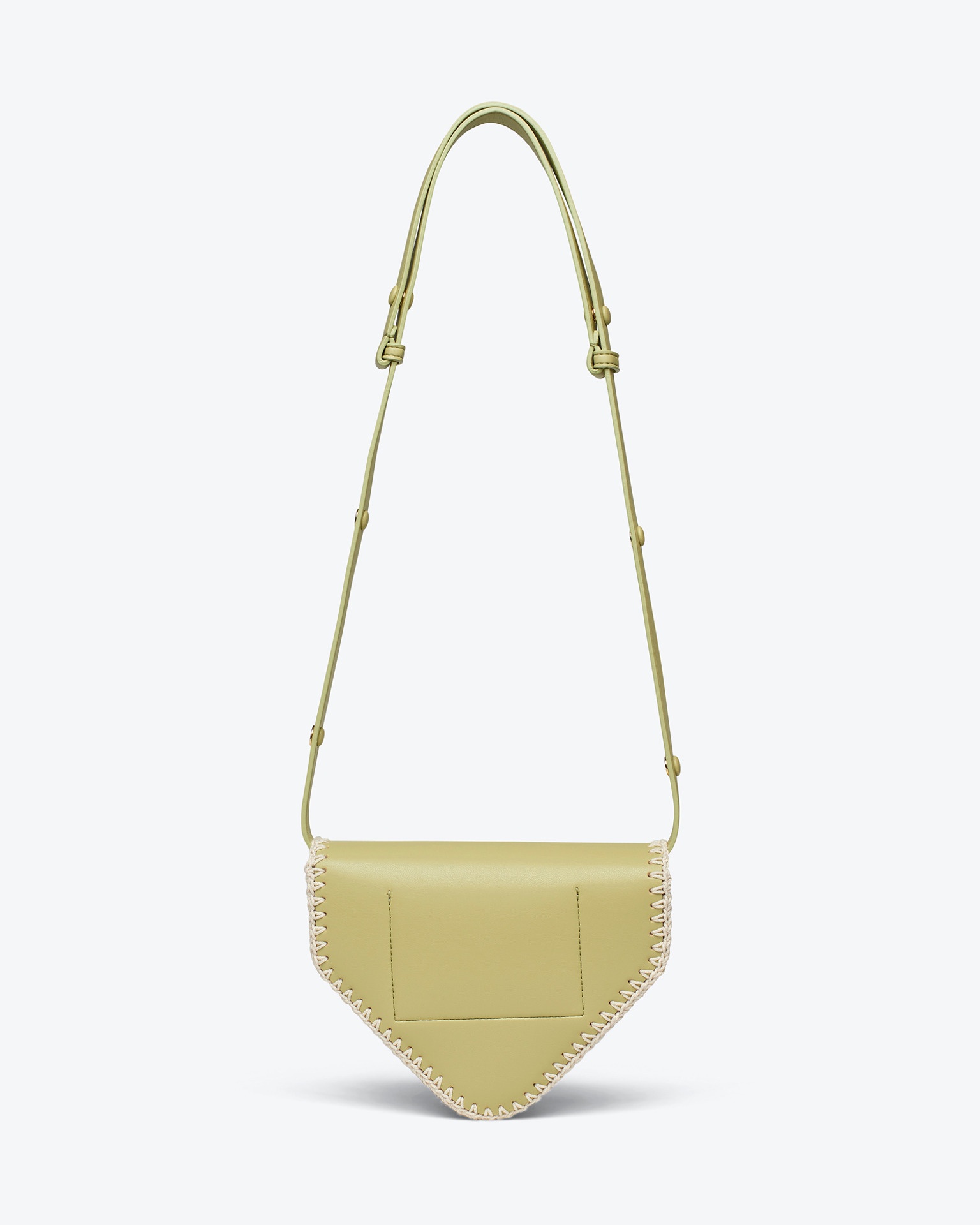 THE TRIANGLE BAG MINI - Patent alt-nappa shoulder bag - Lime/creme - 4