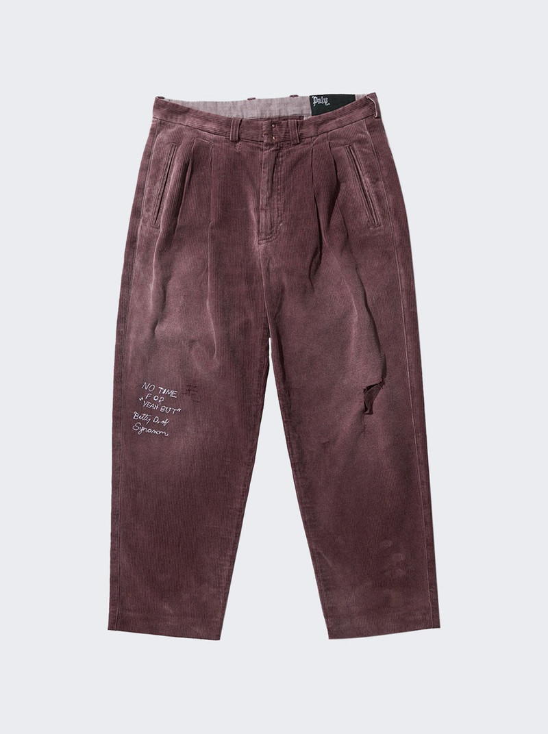 Synanon Cord Pleated Pant Burgundy 1