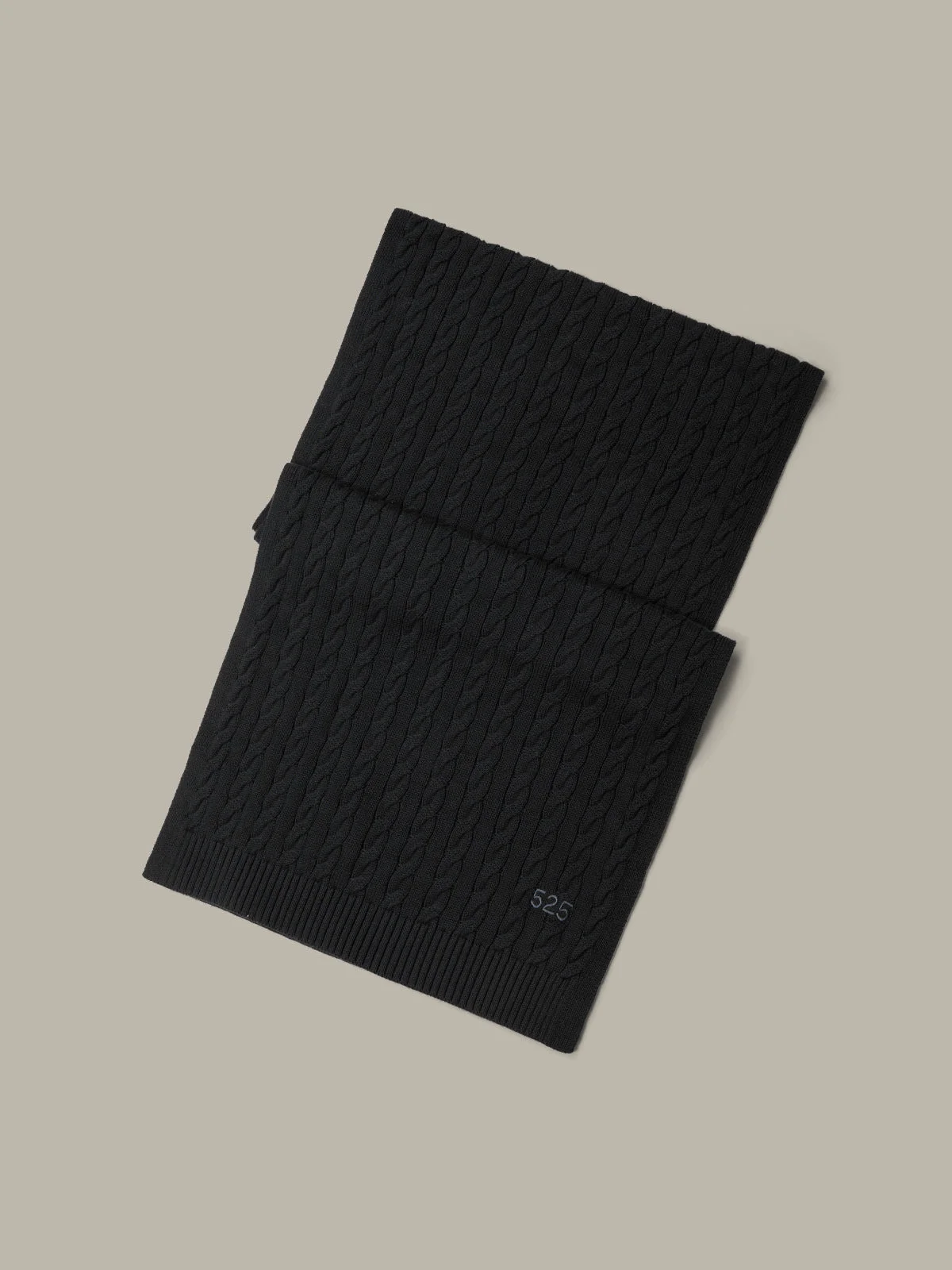 Porter: Embroidered Cable Knit Cotton Scarf - 1