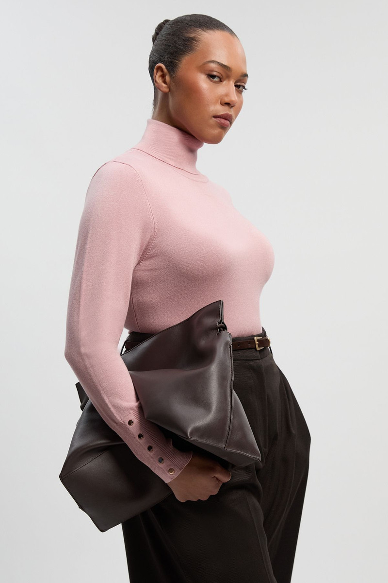 Plus Size Viscose Blend Roll Neck Knit Jumper 1