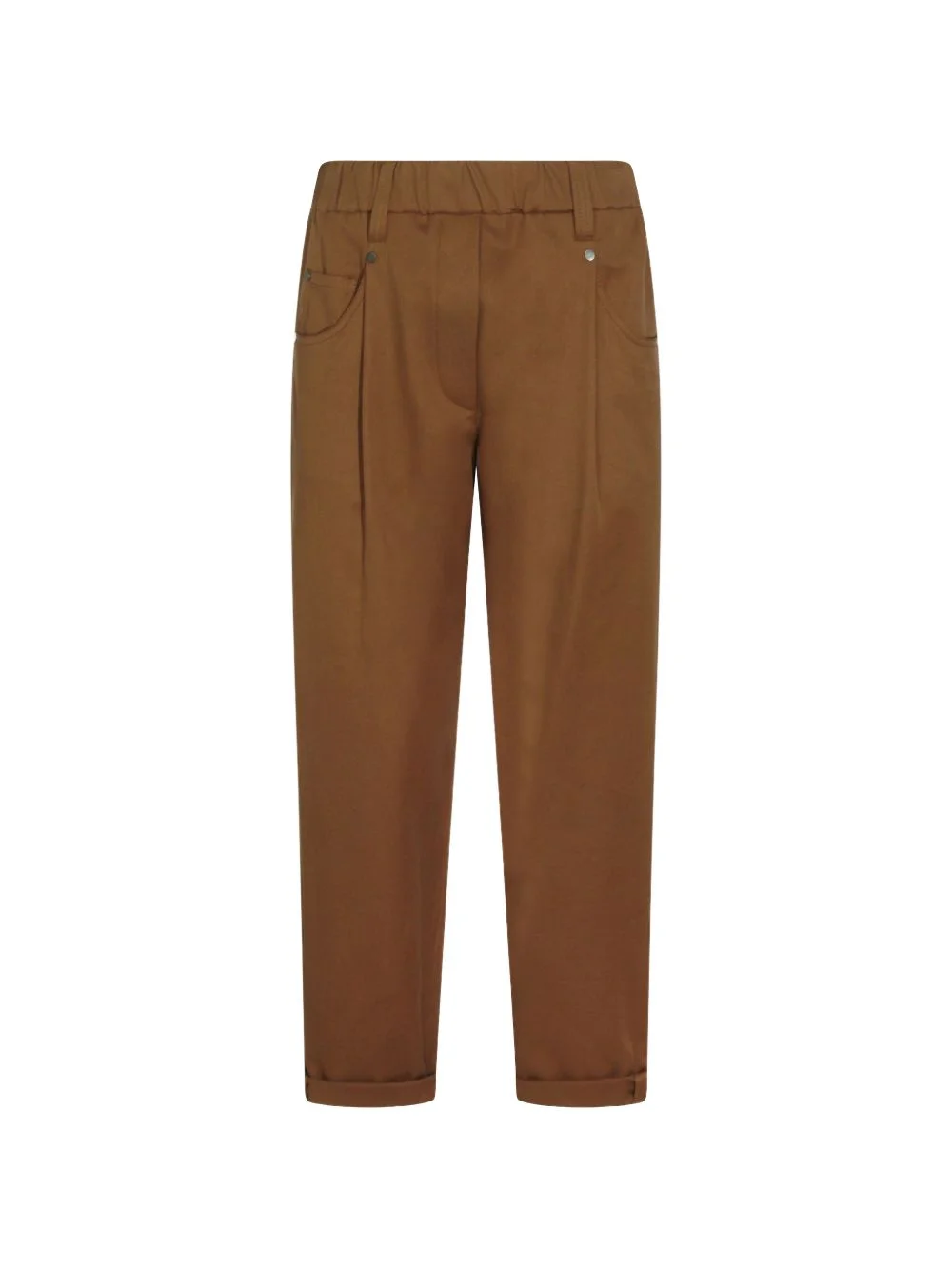 elasticated-waistband pleated trousers - 1