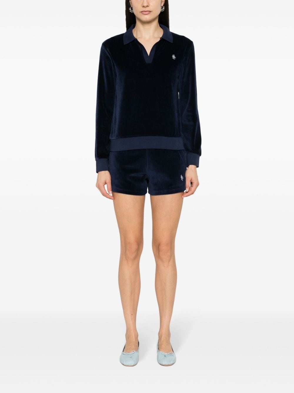 SRC velour polo top - 2