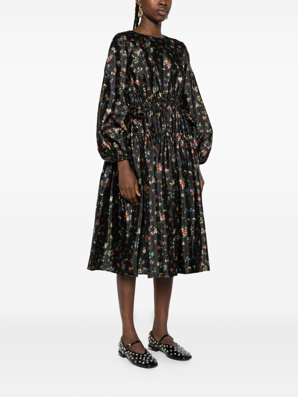 floral-print midi dress - 3