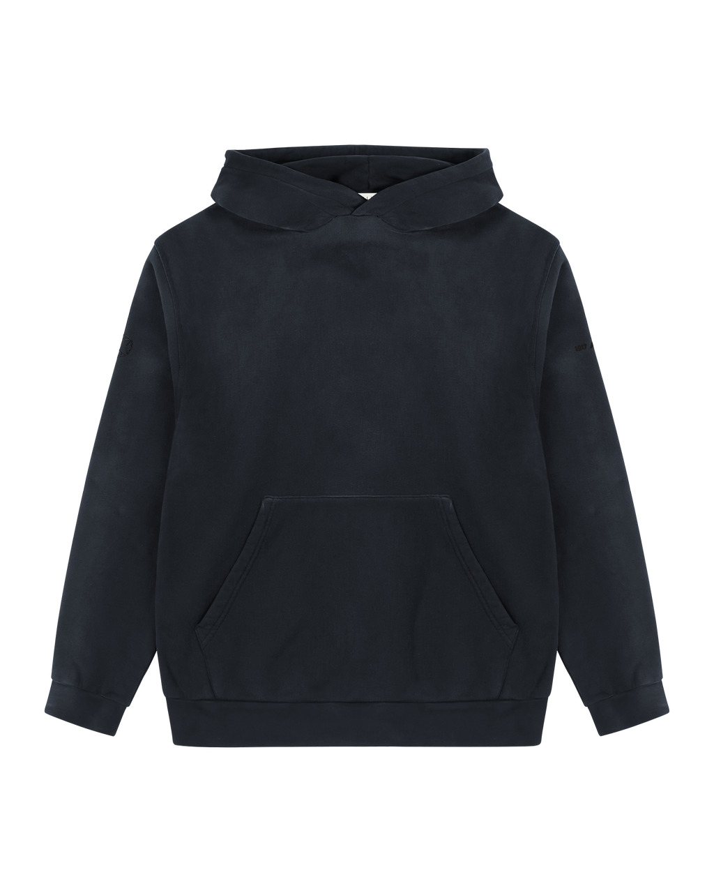 BLACK GARMENT DYE BOXY HOODIE - 1