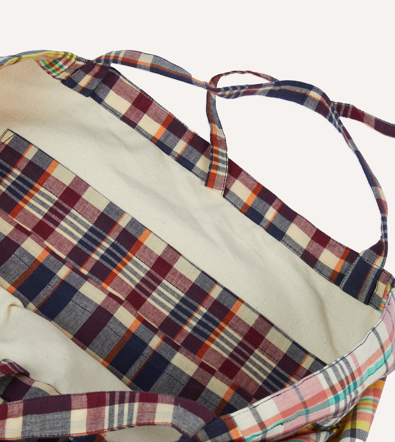 Patchwork Madras Cotton Tote Bag 3