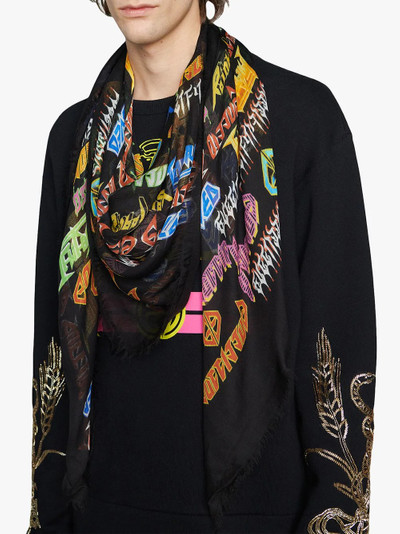 GUCCI Metal Mix print shawl  outlook