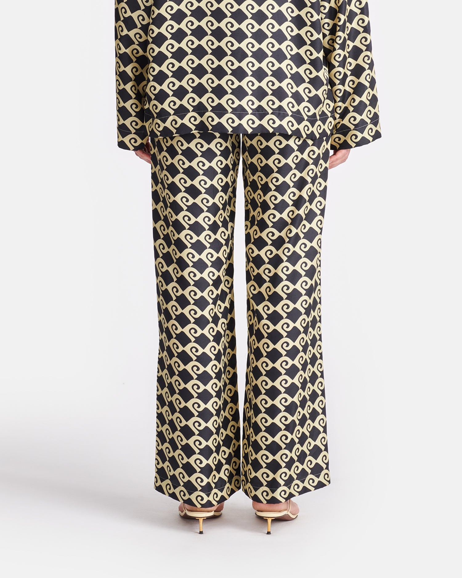 Printed Silk-Twill Pants - 5