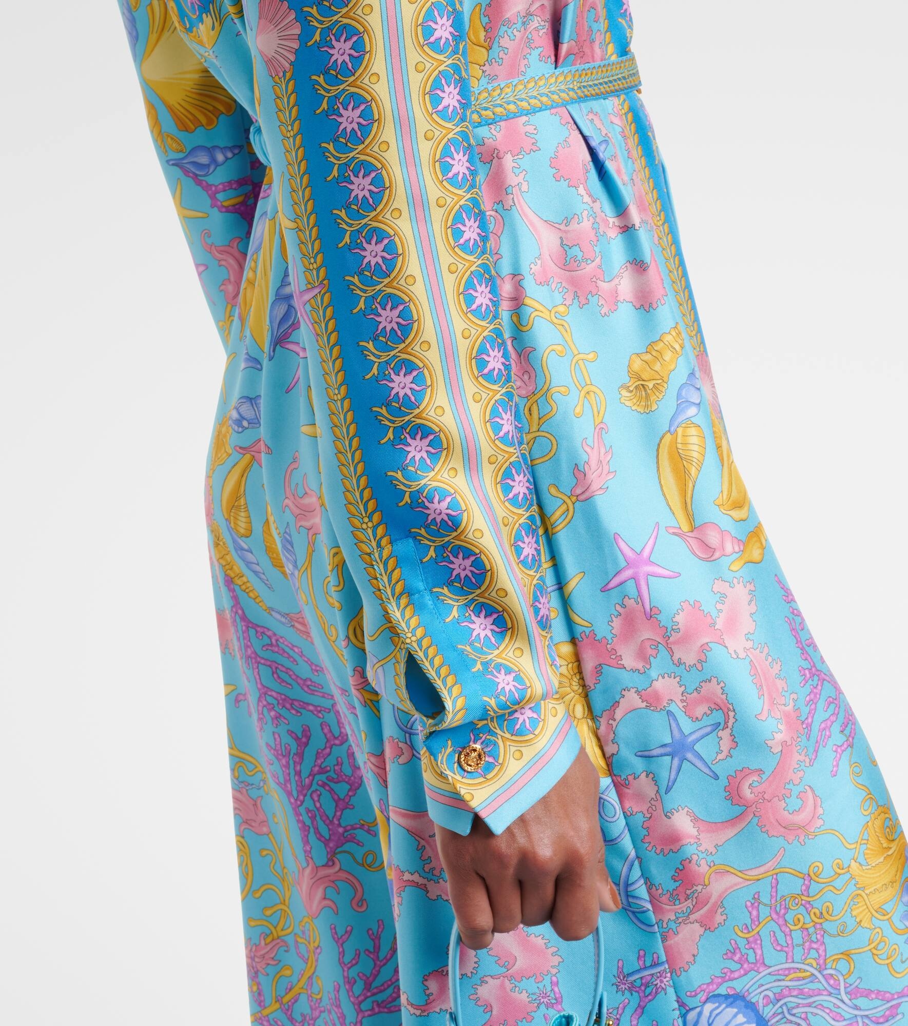 Underwater Barocco silk twill maxi dress - 6