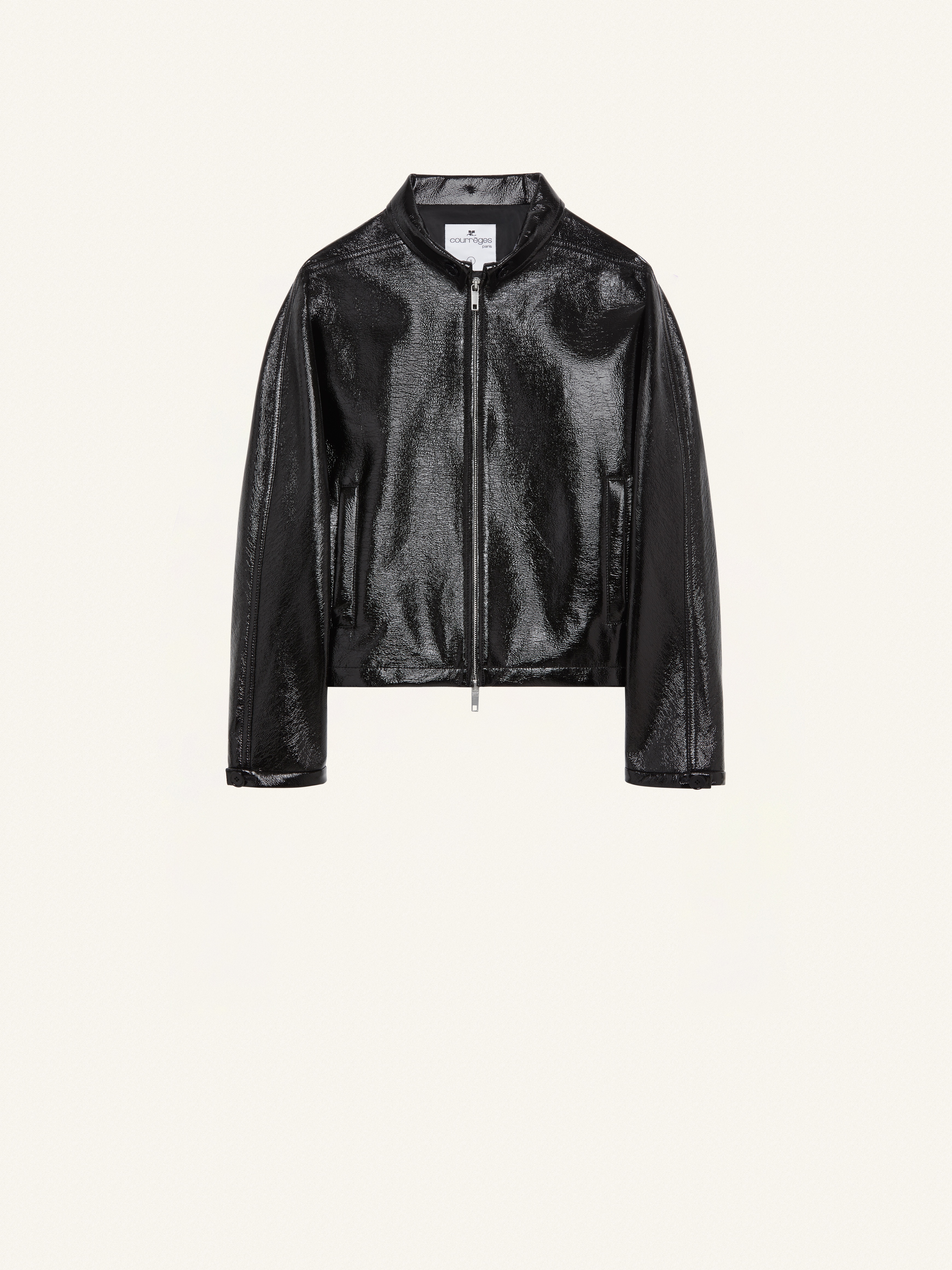 VINYL ZIPPED BOMBER JACKET - 1