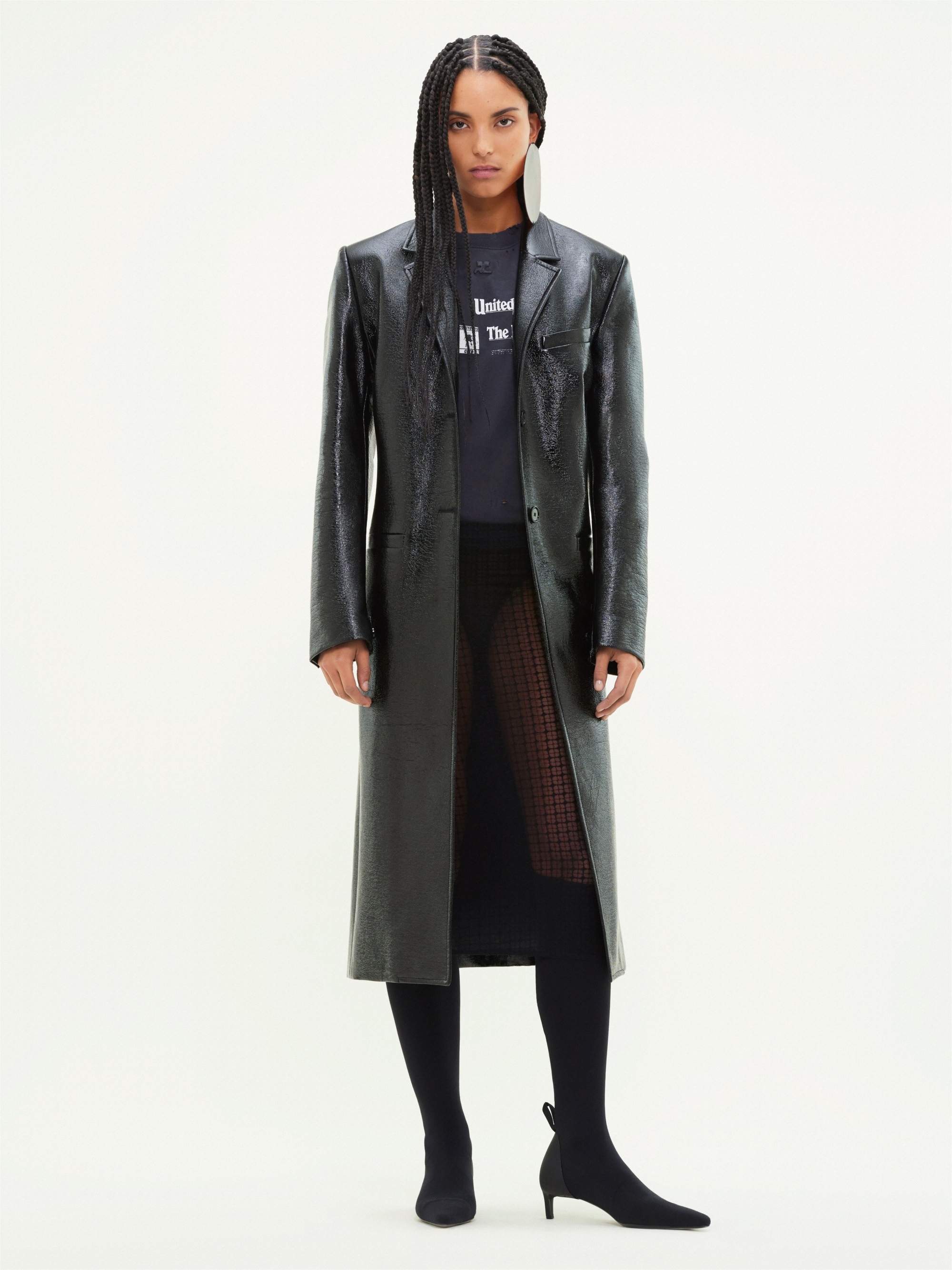 STRAP VINYL TAILORED COAT - 2