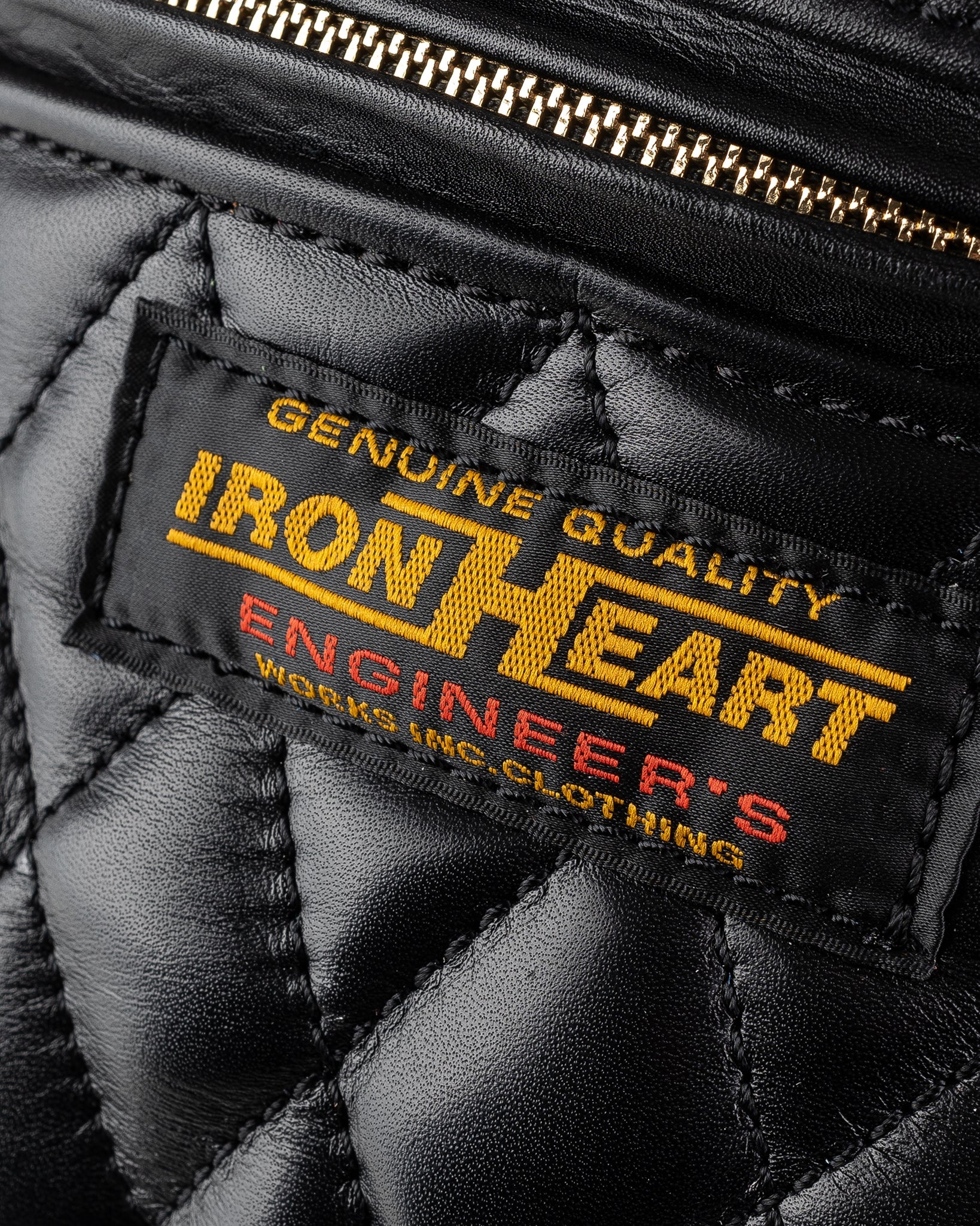 IHE-45-BLK Diamond Stitched Leather Waist Bag - Black - 5