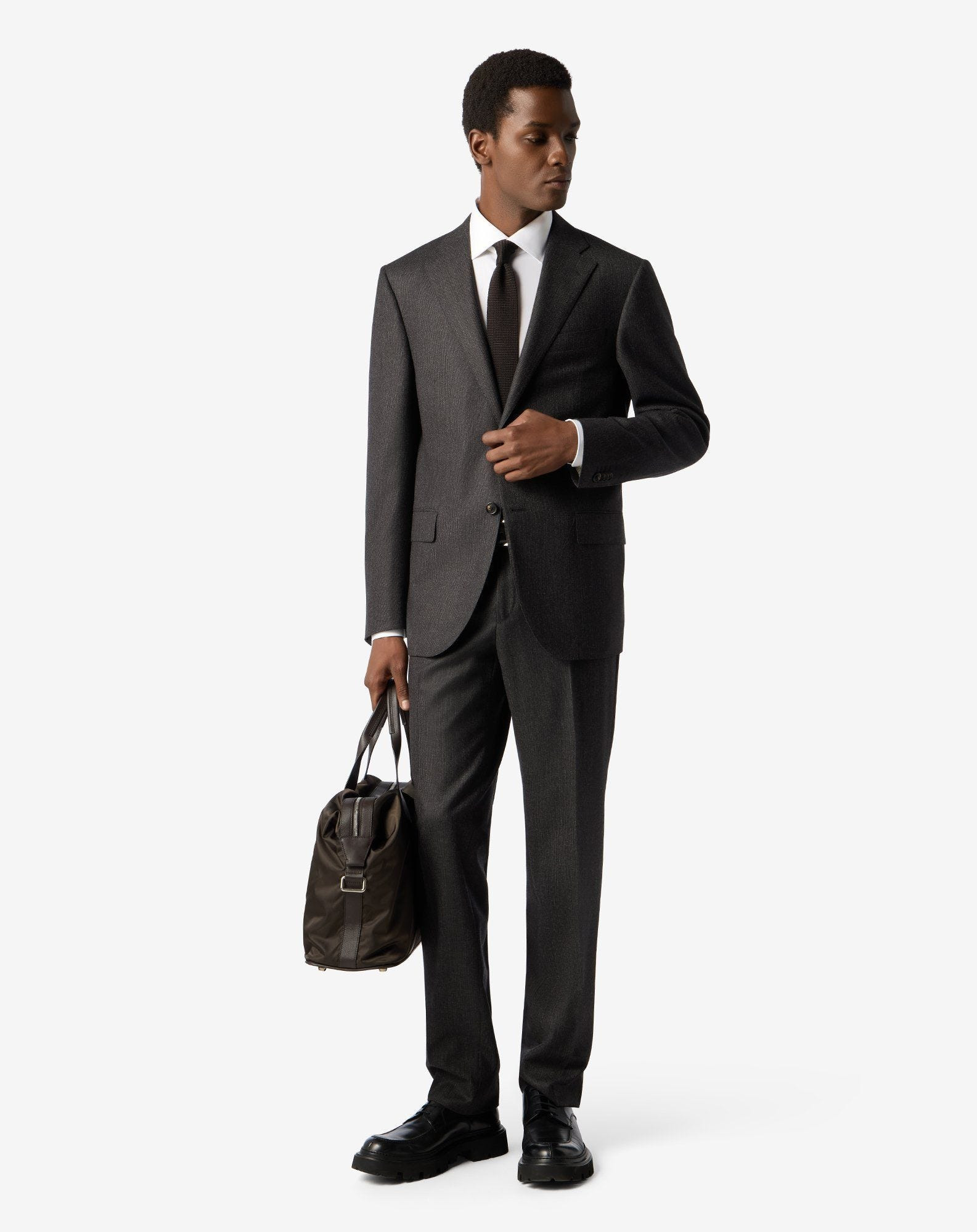 Grey wool flannel and cashmere suit - 2