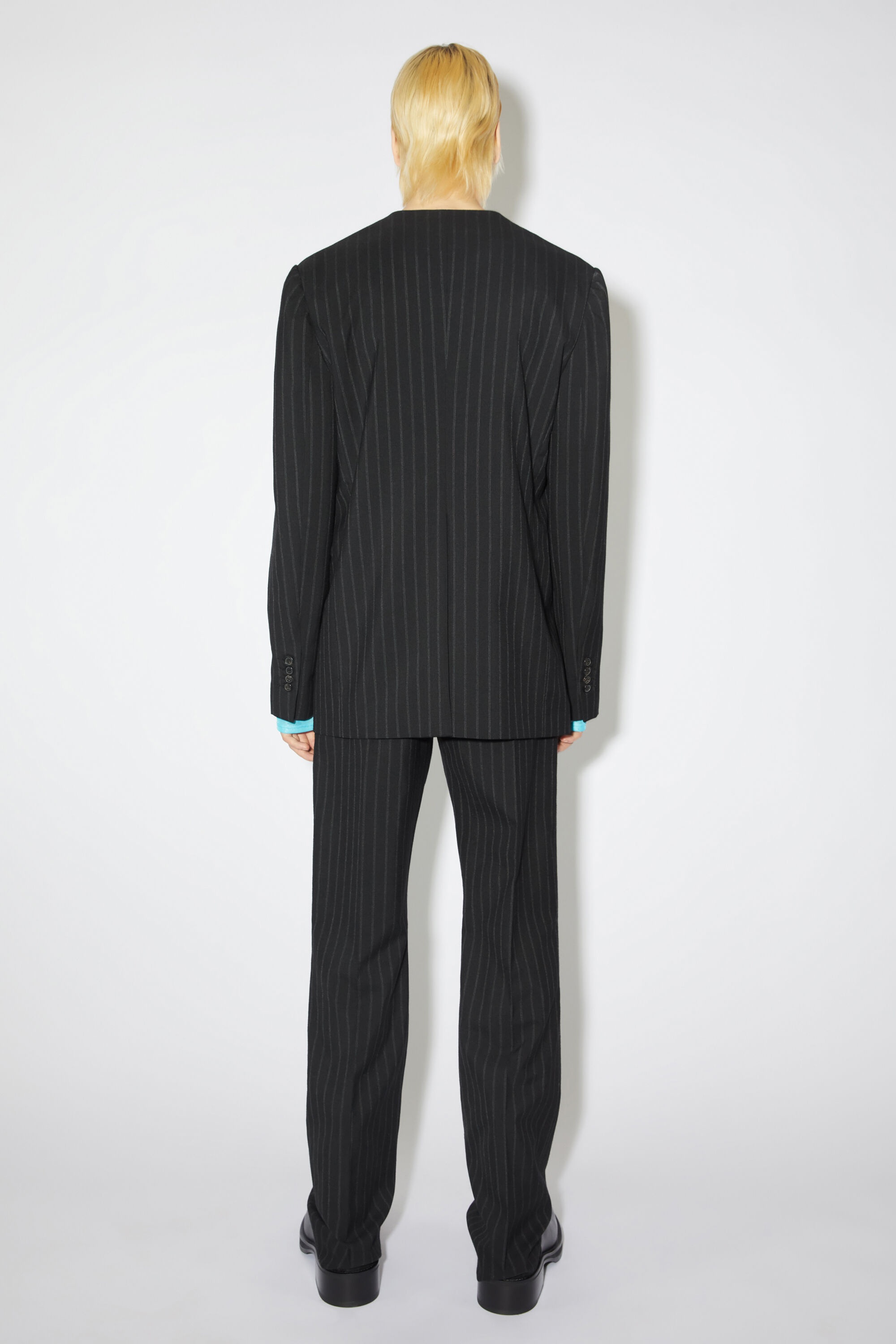 Regular fit suit jacket - Black/grey - 3