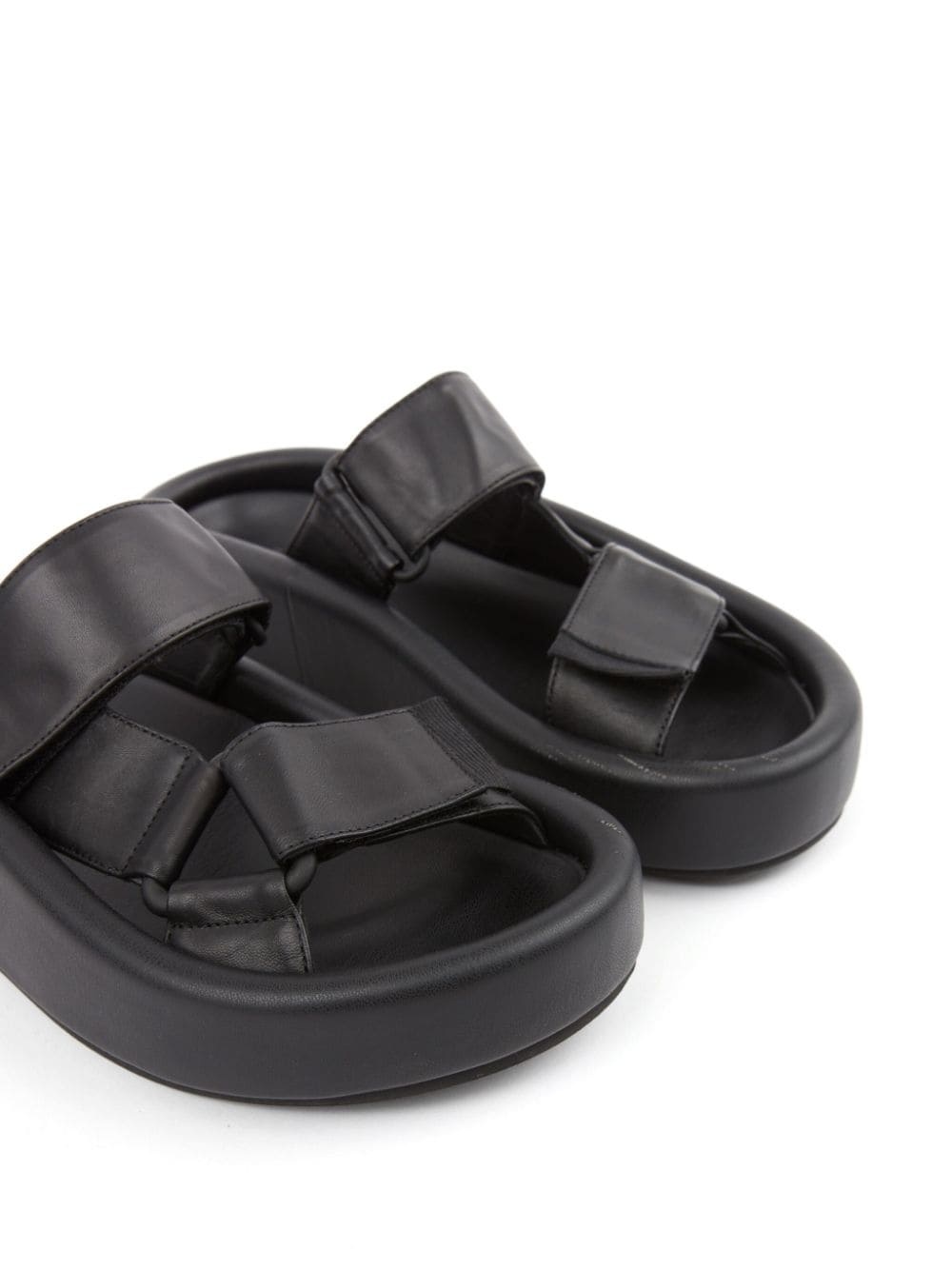 Webbing leather sandals - 5