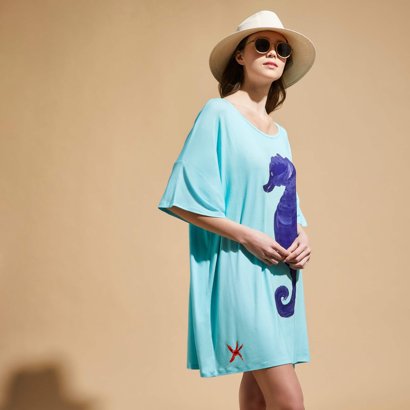 Women Maxi Viscose Dress Seahorse - Vilebrequin x Patrizia Gucci 5