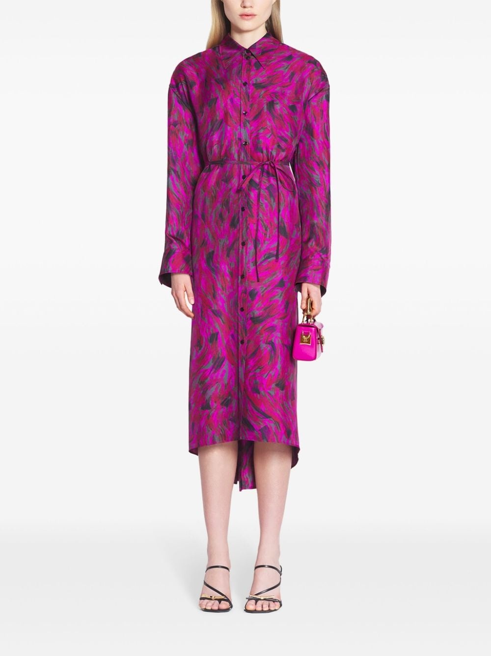 printed pleated dress - 2