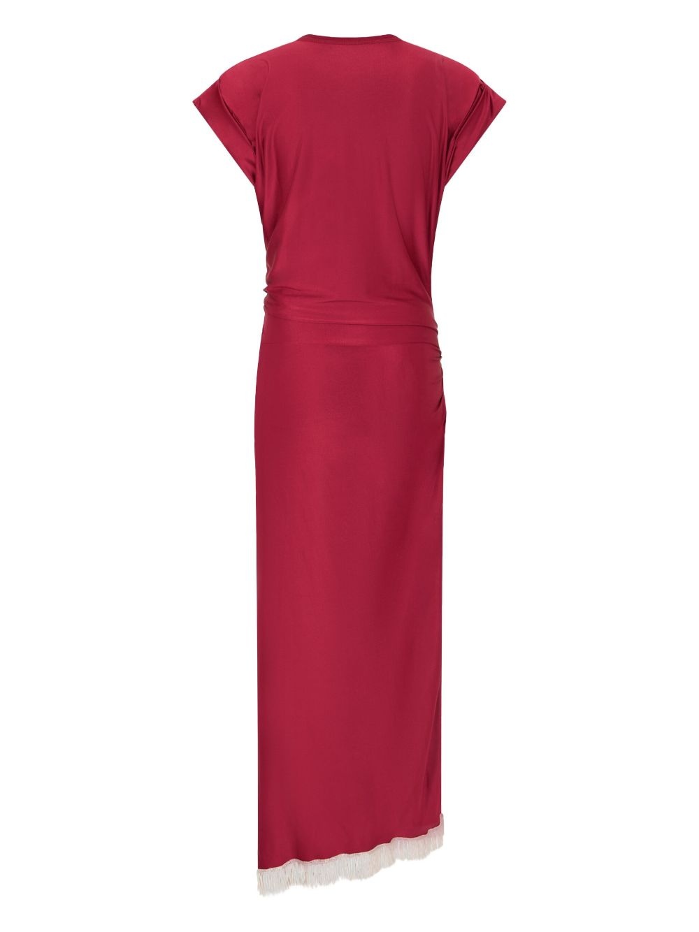fringe-detailed gathered dress - 6