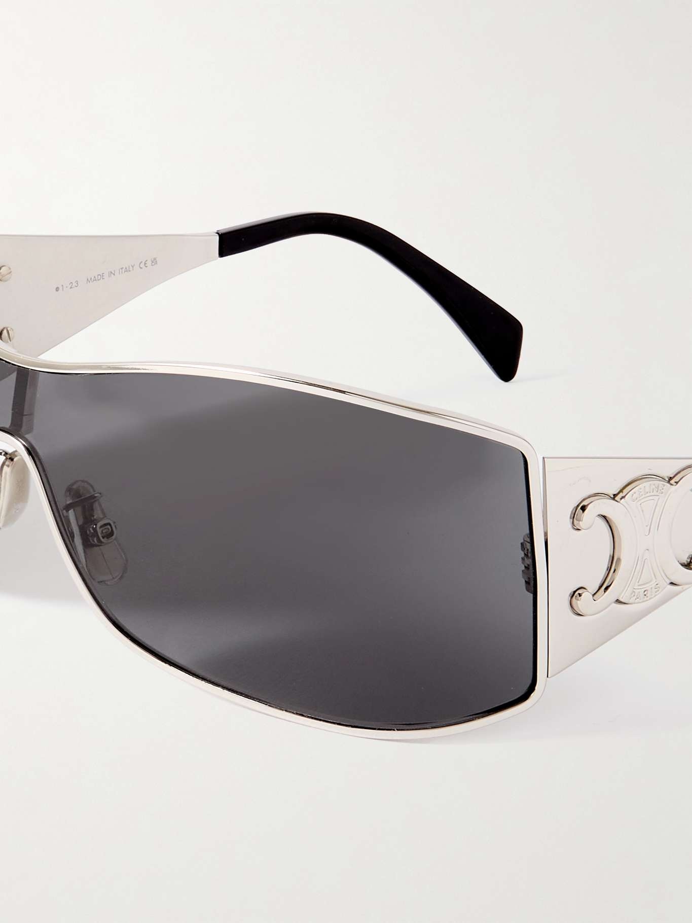 Rectangular-frame silver-tone sunglasses - 3