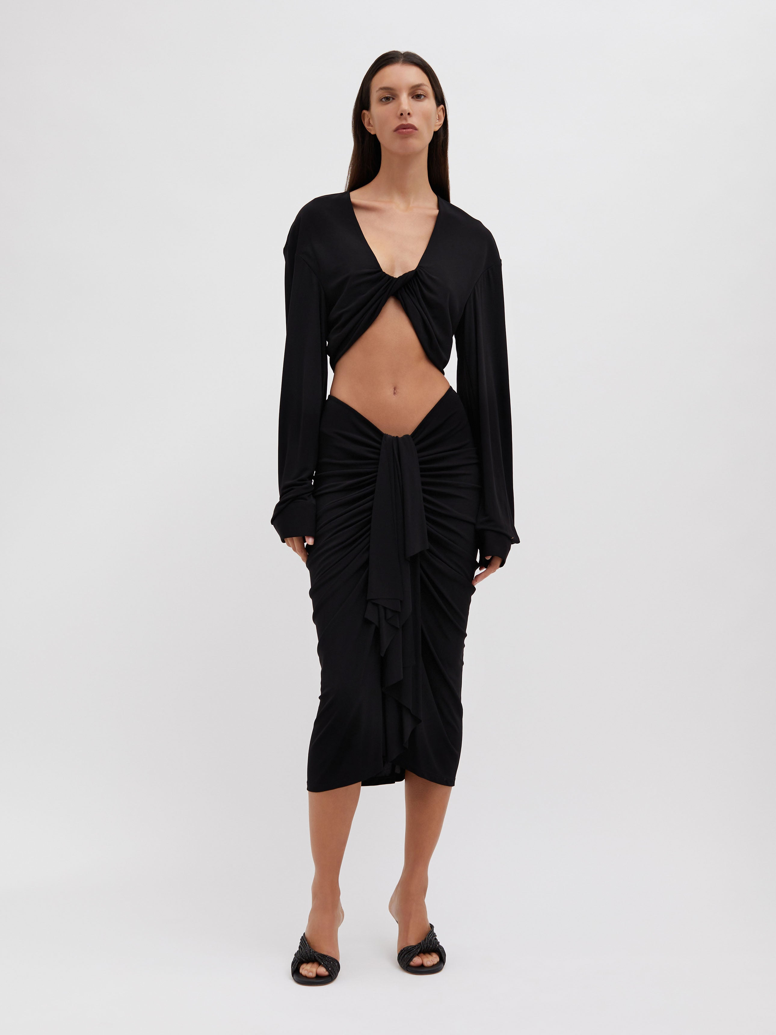 Vivenda Drape Long Sleeve Top - 6