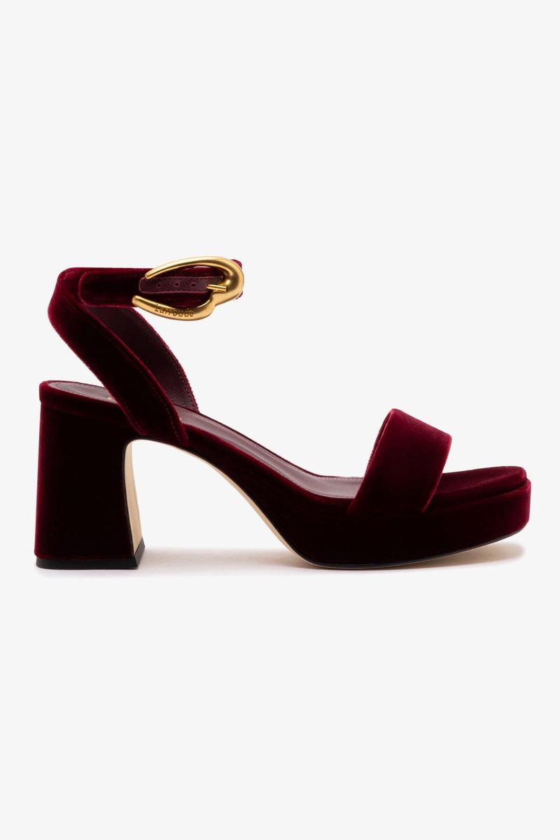 Dolly Verona Low Sandal In Wine Velvet 1