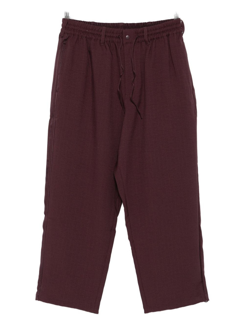 drawstring-waist cotton trousers 1