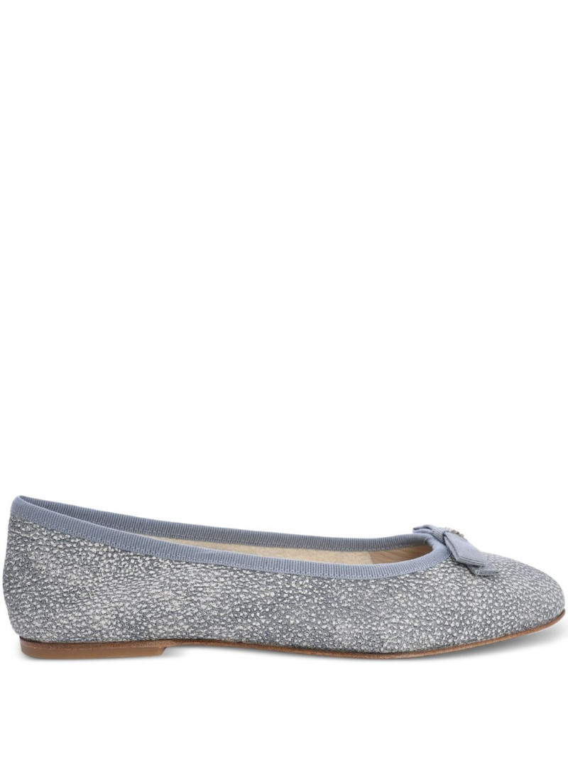 bow-embellished calf leather flats 1