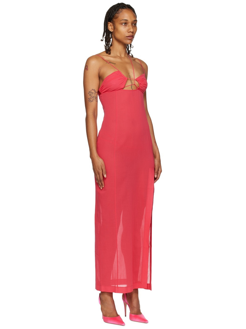 Pink Asymmetric Maxi Dress 2