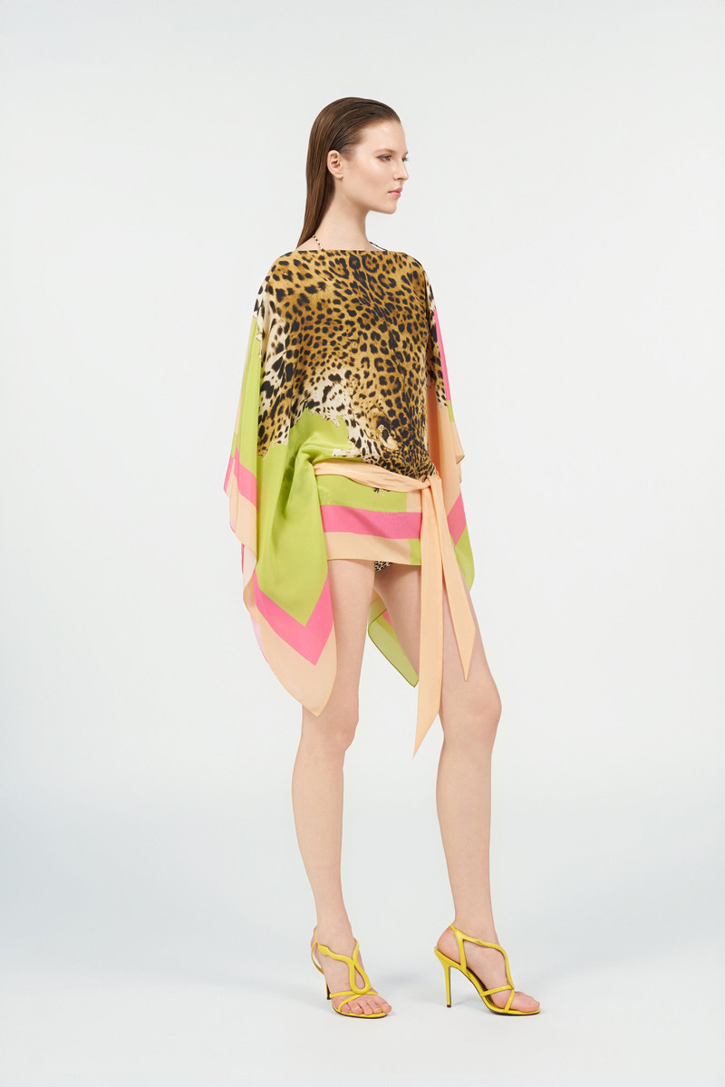 Silk kaftan with Cavalli Pop print 3
