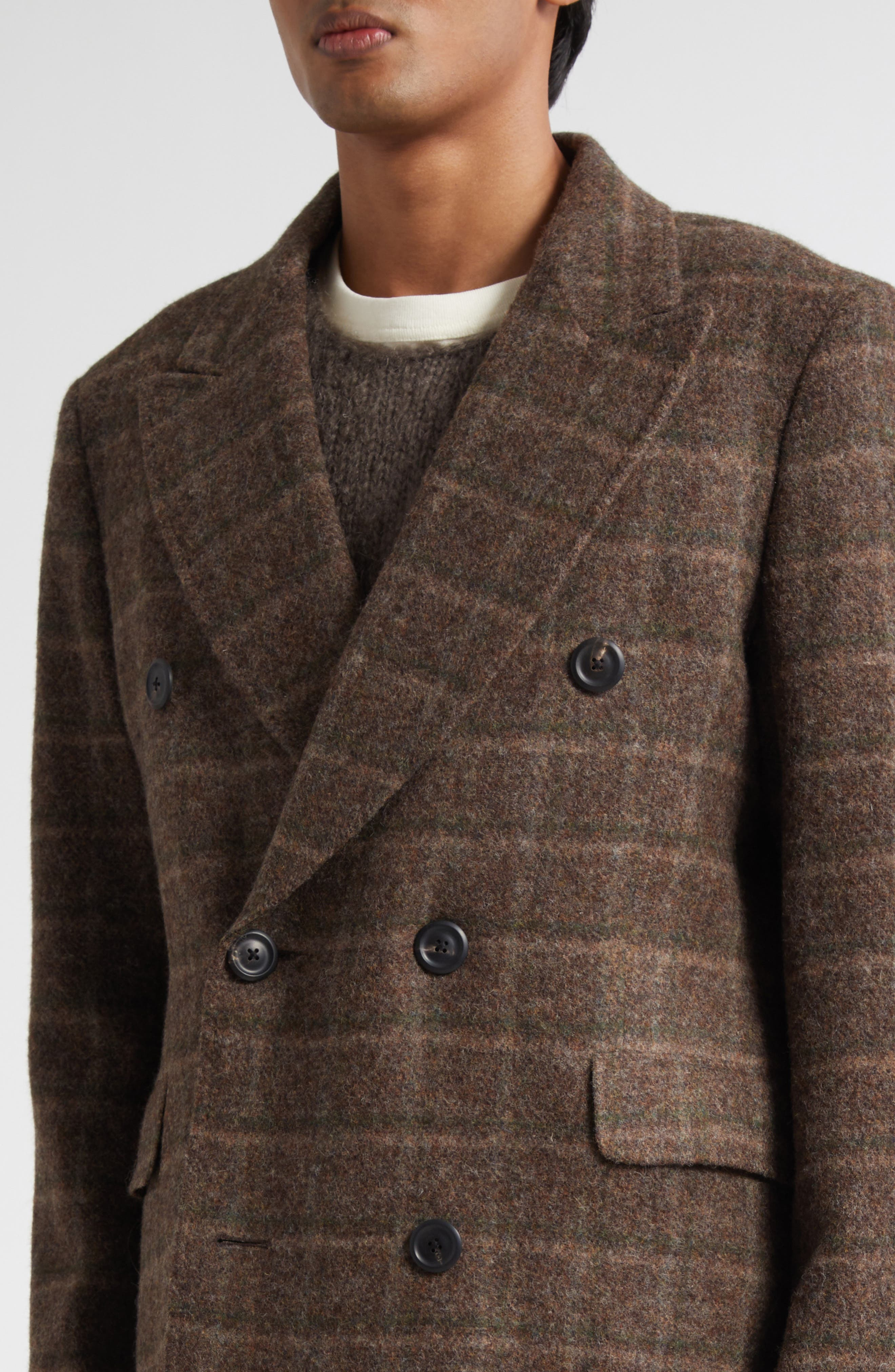 OUR LEGACY Whale Plaid Wool Coat in Dorf Check Boiled Alp Wool at Nordstrom - 4