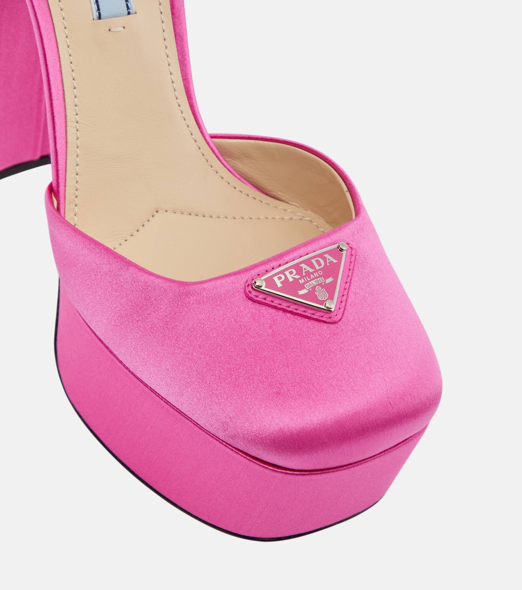 Satin platform pumps - 6