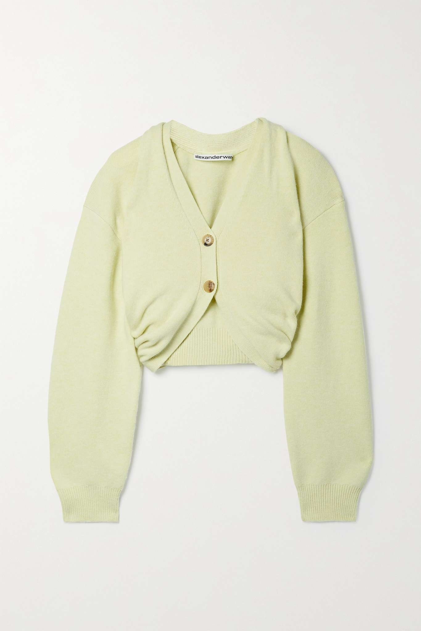 Cropped layered knitted cardigan - 1