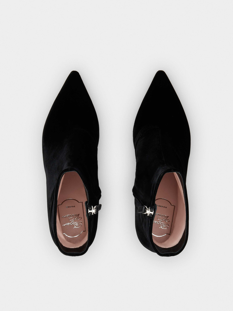 Vivier Marlène Strass Booties in Velvet 4