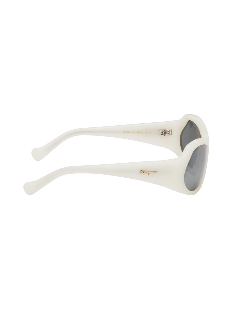 FERRAGAMO White Round Sunglasses outlook