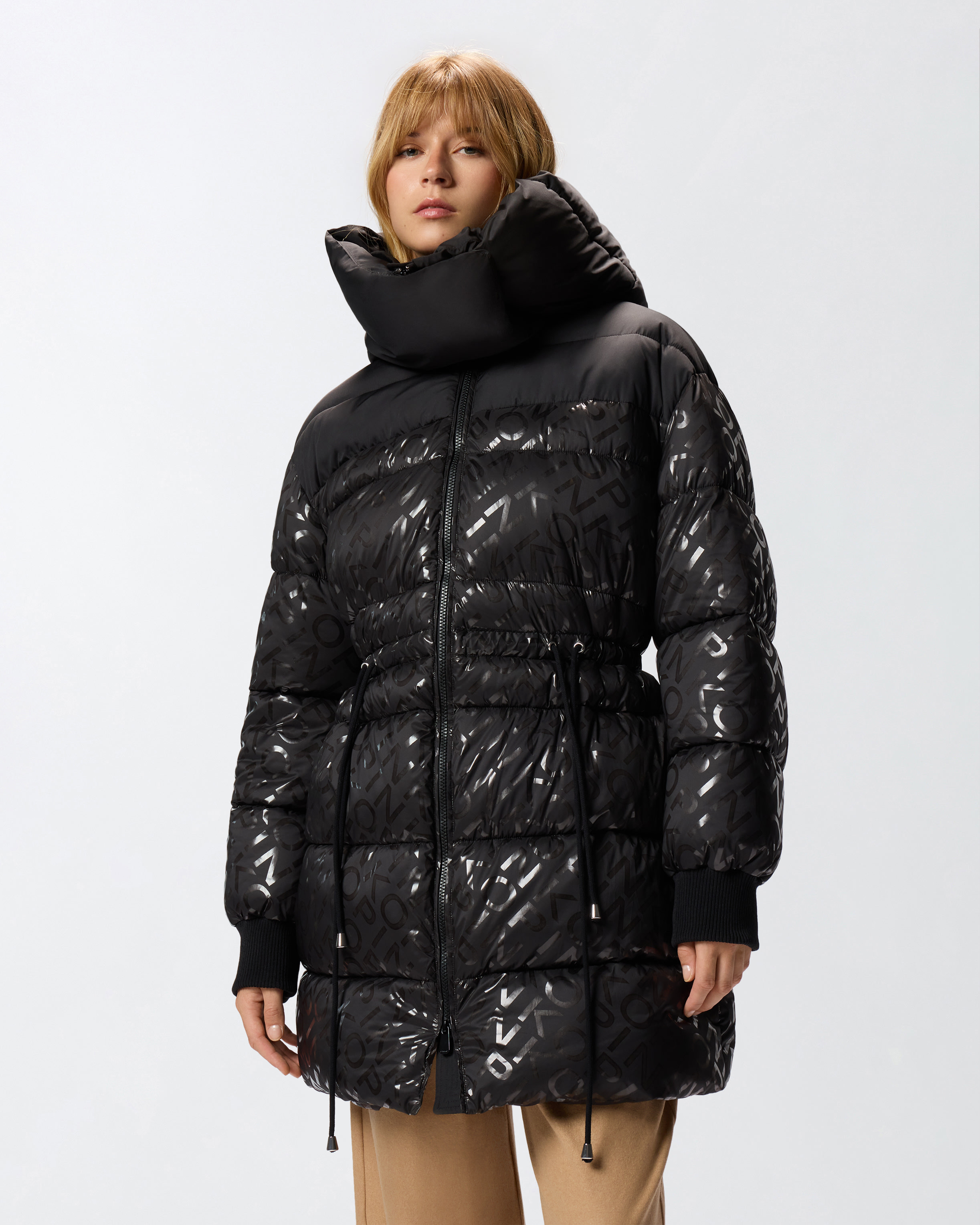 TECHNICAL CANVAS DOWN JACKET WITH LOGO PRINT - 2