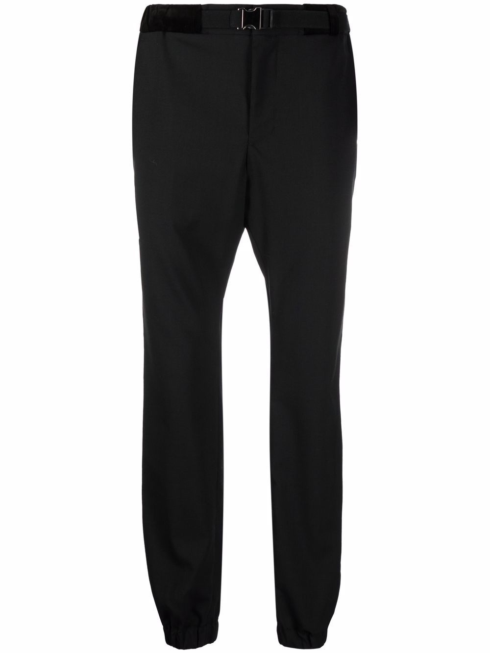 logo-buckle straight leg trousers - 1