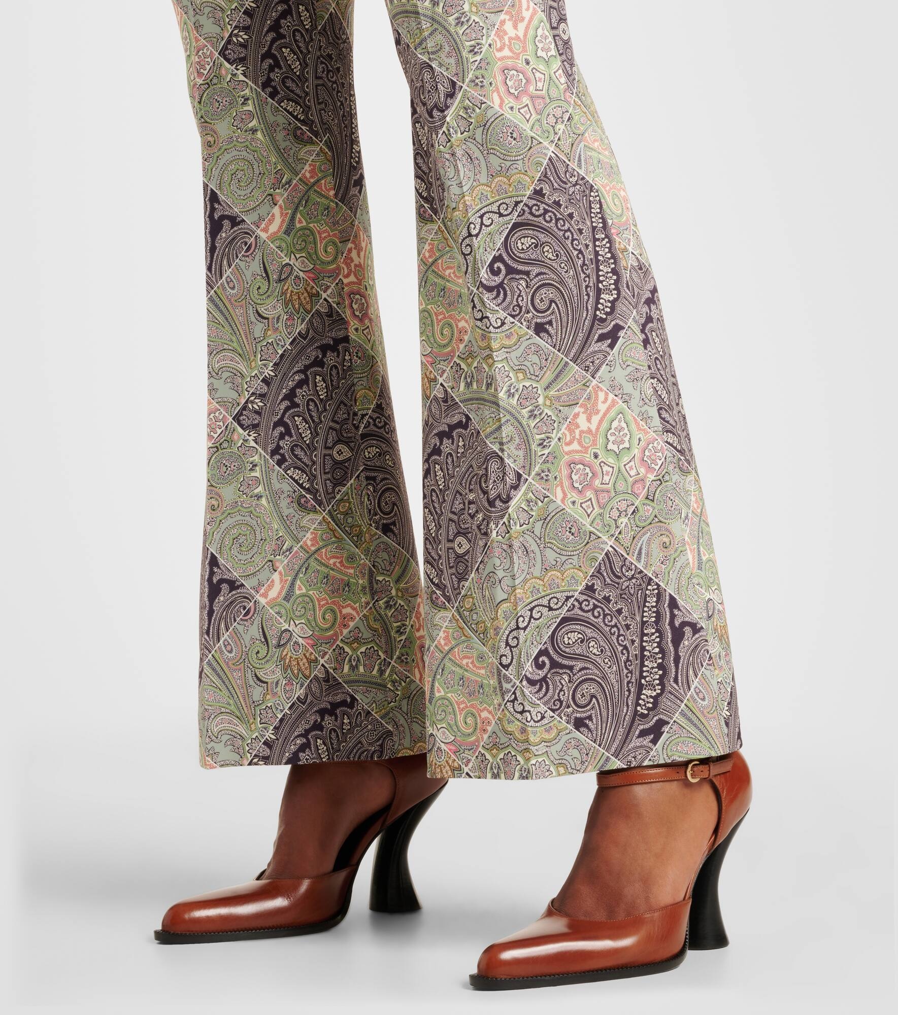 Paisley high-rise flared pants - 5