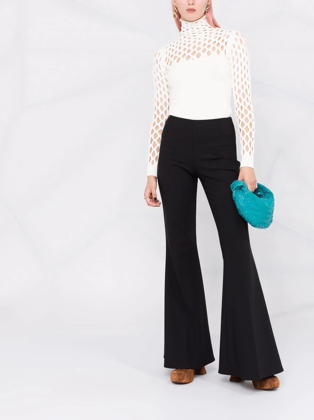 open-knit roll-neck top - 2
