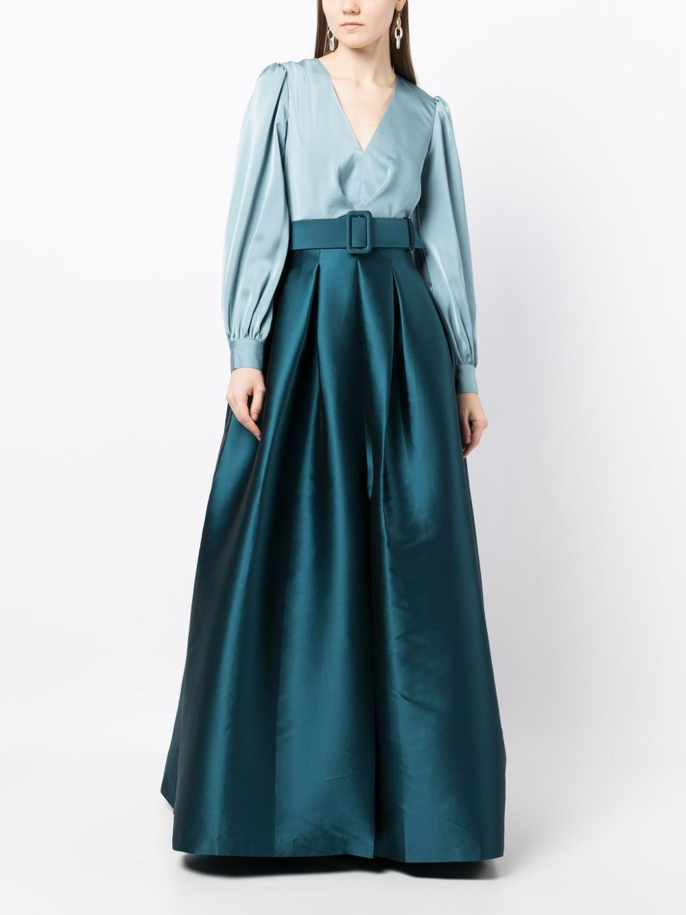 Zoe belted satin gown - 2