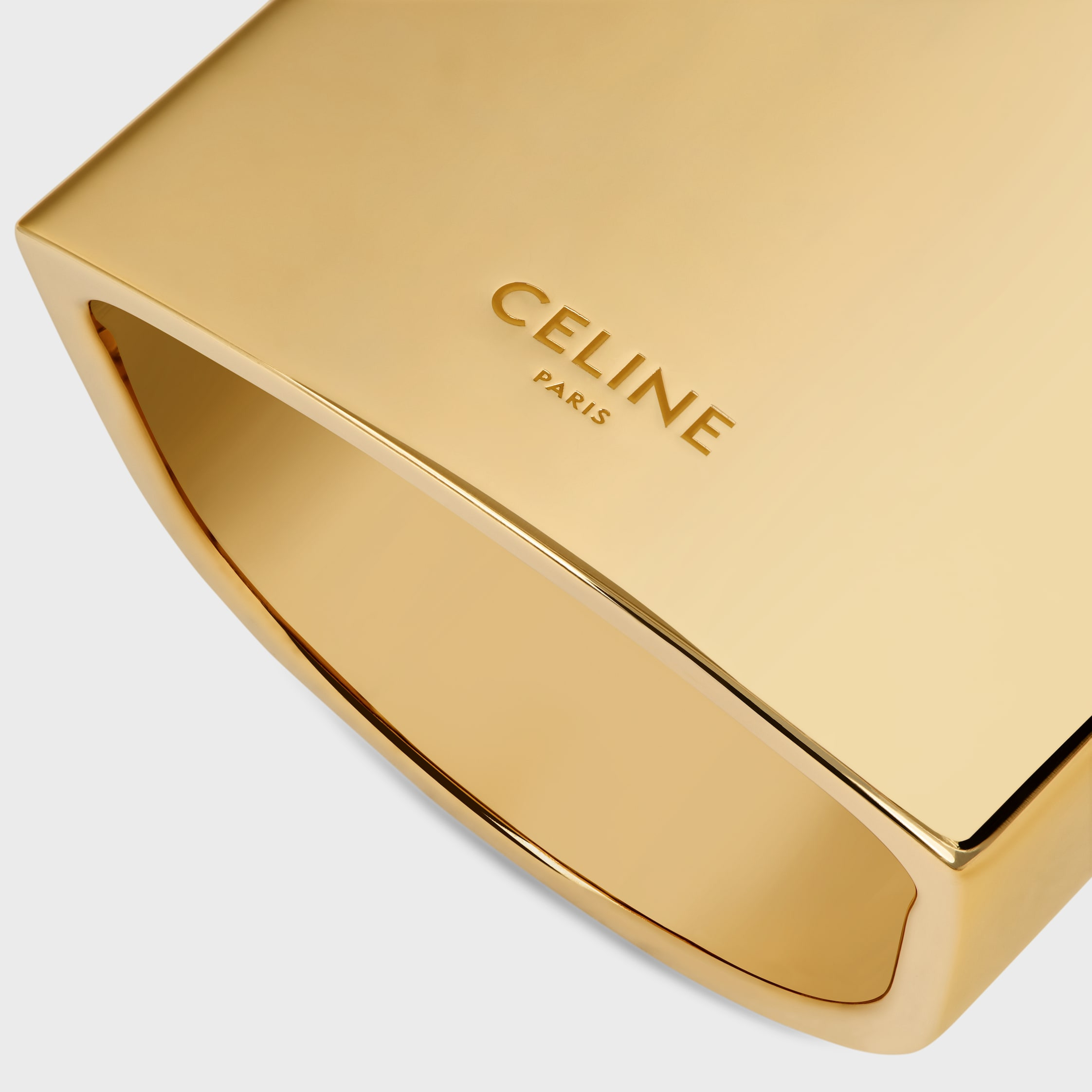 Formes Abstraites Pyramid Ring in Brass with Gold Finish - 4