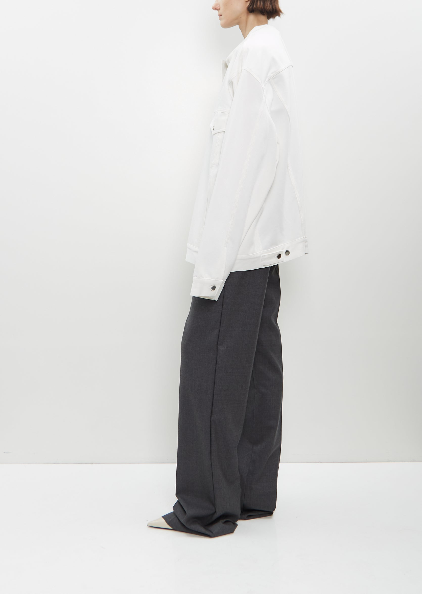 Denim Jacket with Inserted Collar - 2